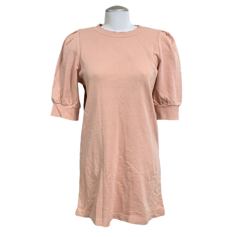 NWOT H&M Peach Comfy Relaxed Sweater Dress Puffed Sleeves Size Medium